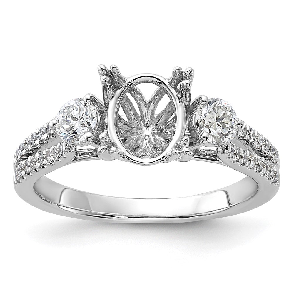 14k White Gold 1/2 ct Lab Grown Dia VS/SI+ G+ 1 1/2 ct Center Semi Eng Ring