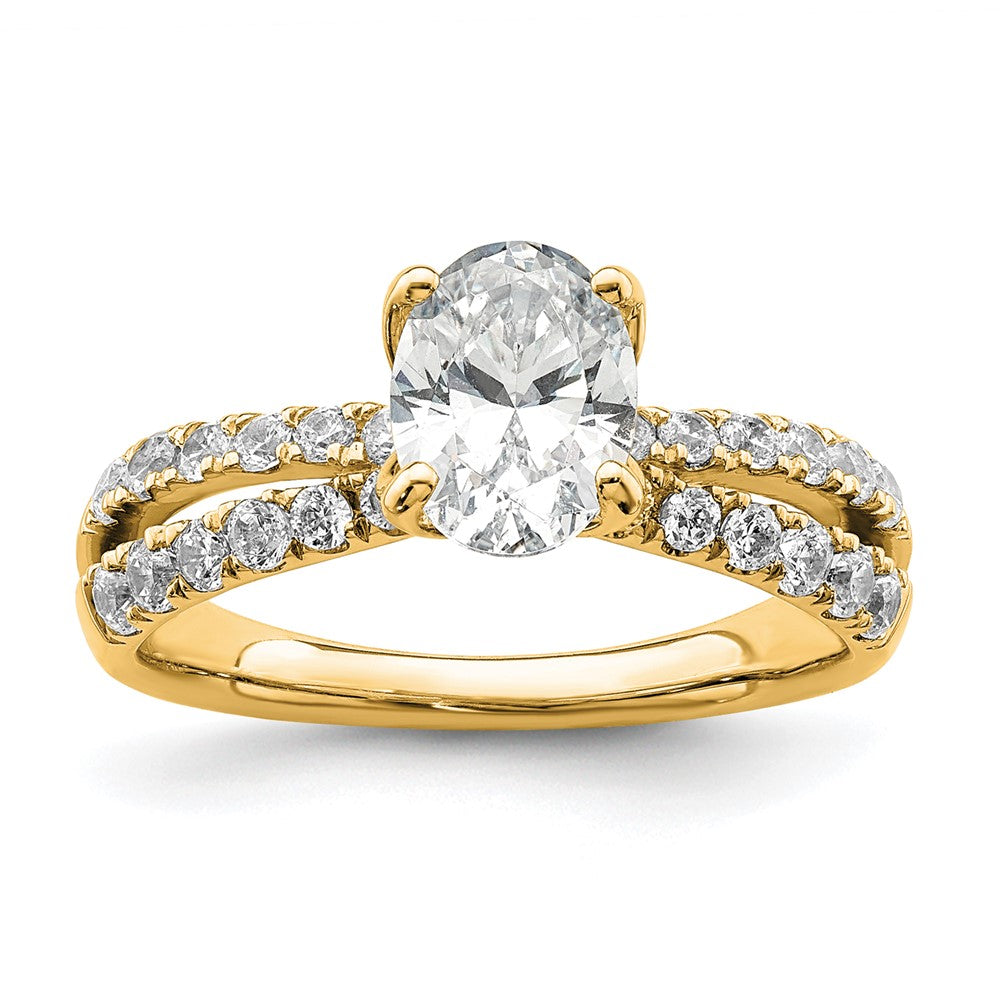 14k 1 5/8ct Certified Lab Grown Diamond VS+ F+ Oval Complete Eng Ring
