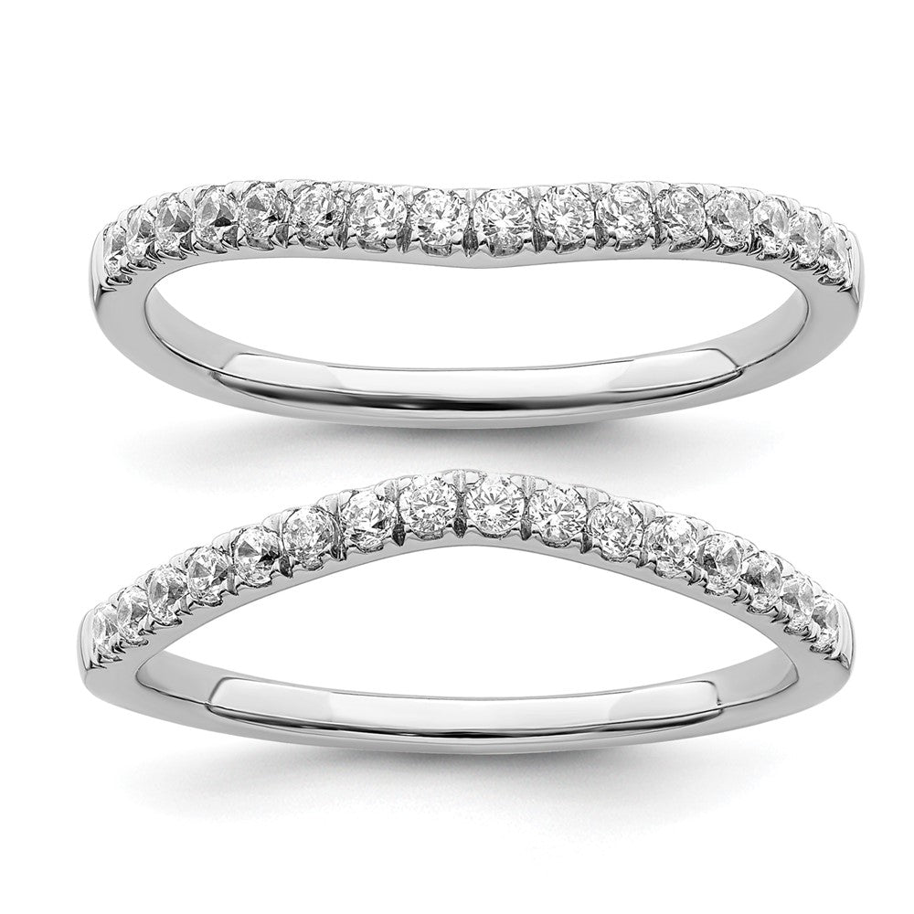 14kw 1/2ct Lab Grown Diamond VS/SI+ G+ Comp Set of Two Wedding Bands