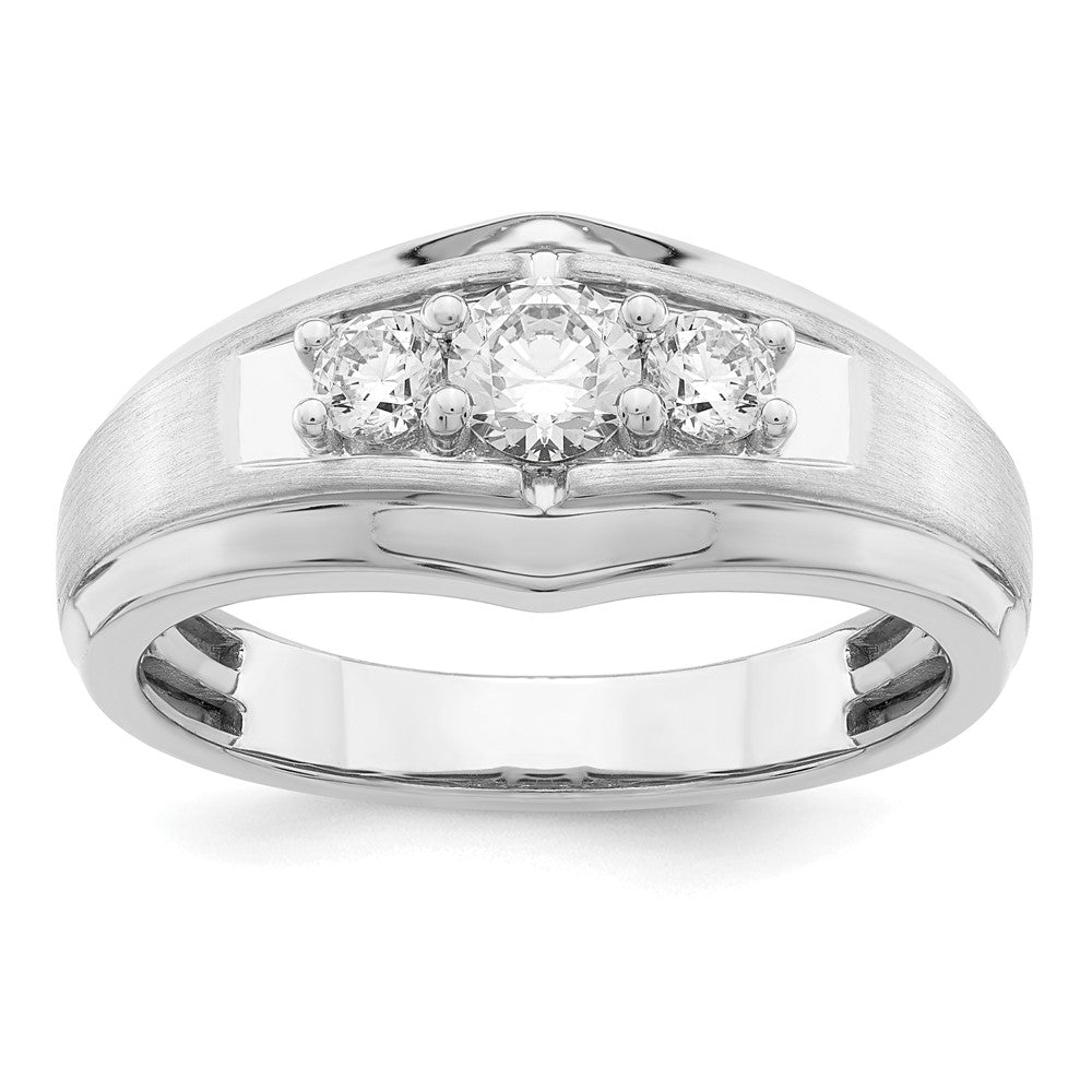 10kw Satin & Polished Lab Grown VS/SI FGH Dia Men's Ring