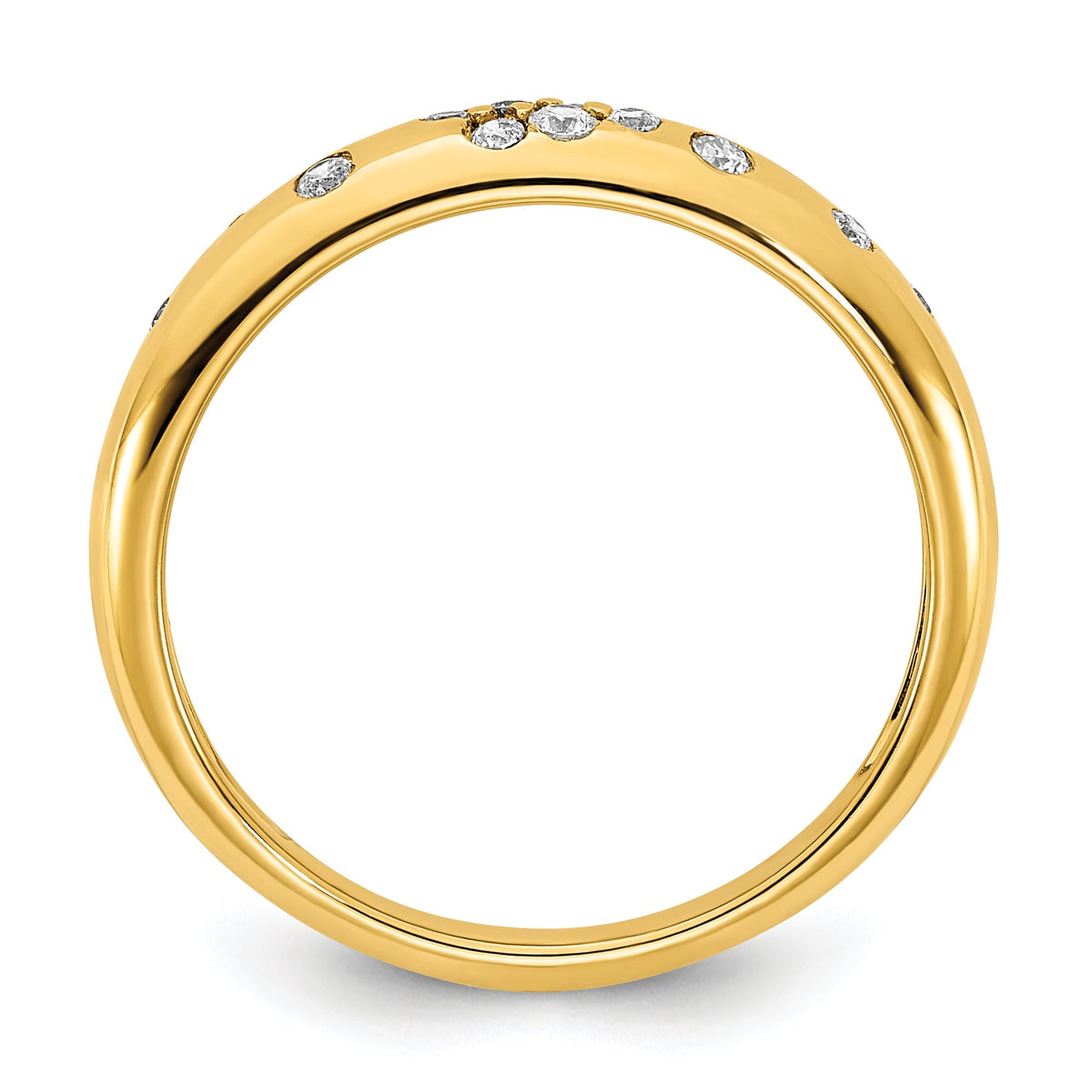 14K Polished Diamond Sprinkle Ring