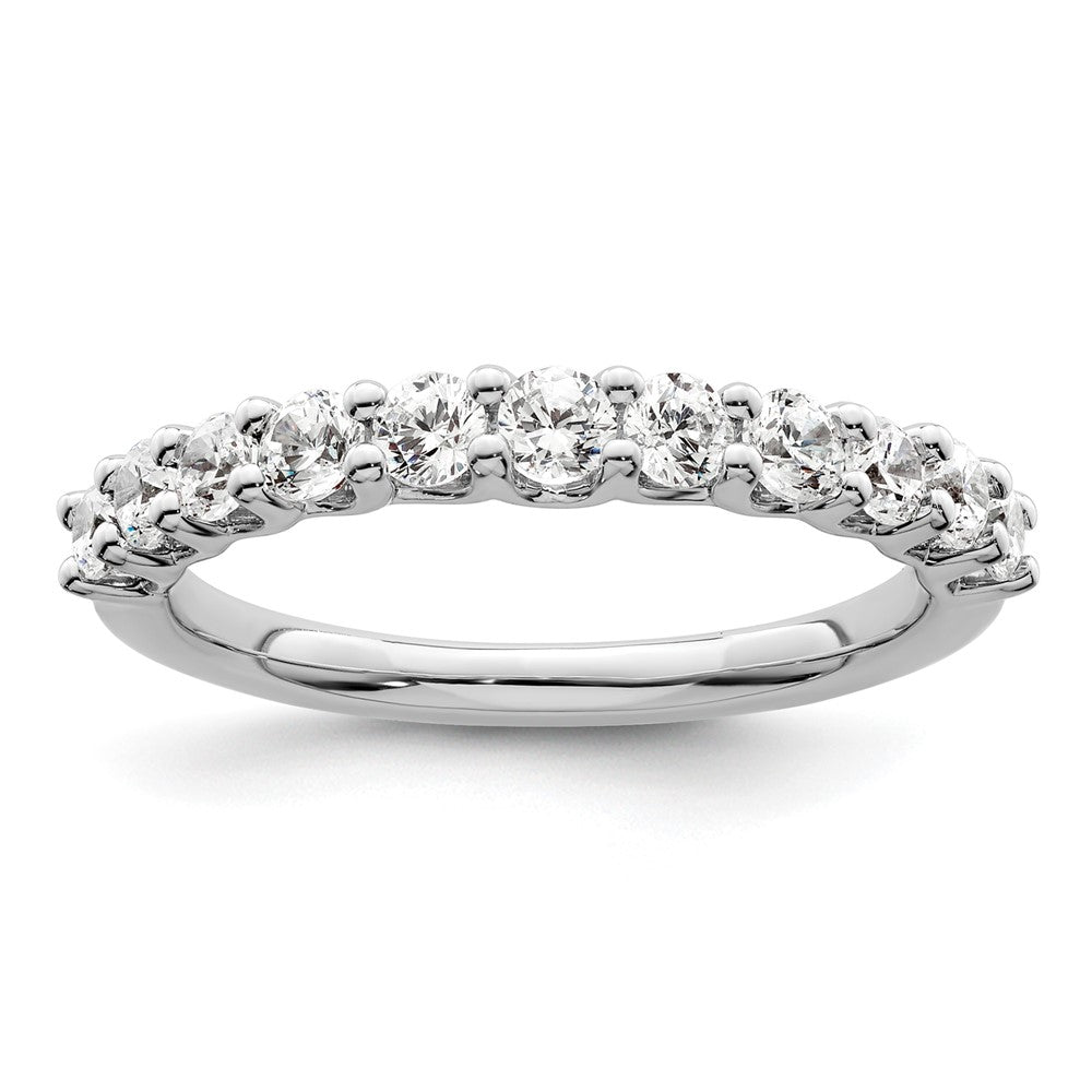 14k White Gold 3/4 ct Lab Grown Diamond VS/SI+ G+ 11 Stone Complete Band
