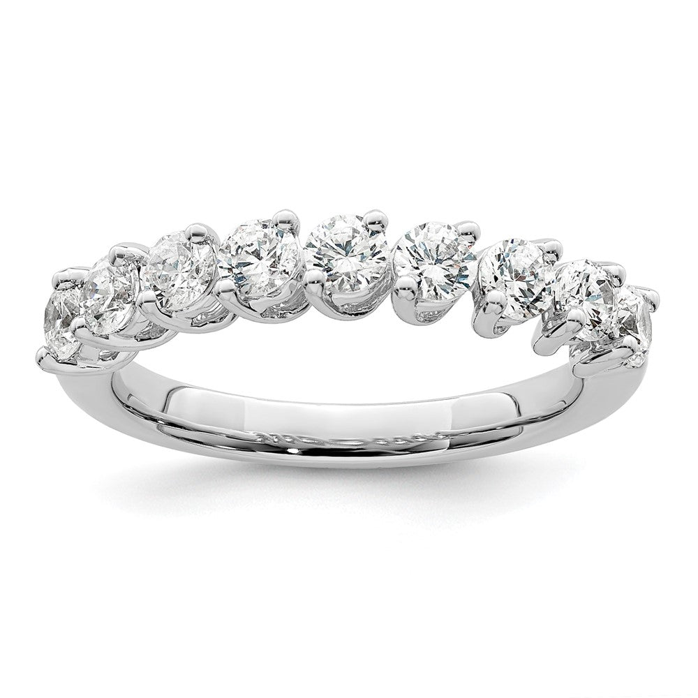 14k White Gold 1 ct Lab Grown Diamond VS/SI+ G+ 9 Stone Complete Band