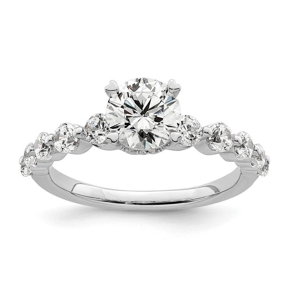 14kw 3/4ct Lab Grown Diamond VS/SI+ G+ 3/4ct Round Semi Solitaire Eng Ring