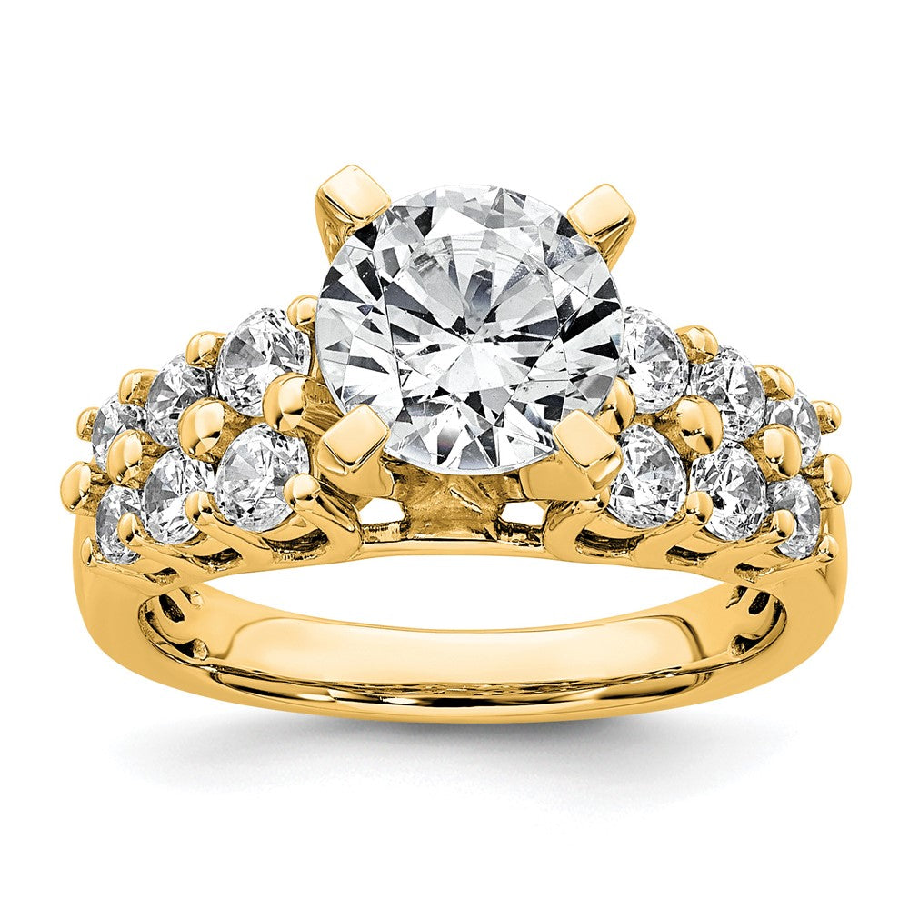 14k 2 7/8ct Certified Lab Grown Diamond VS+ F+ Round Comp Eng Ring