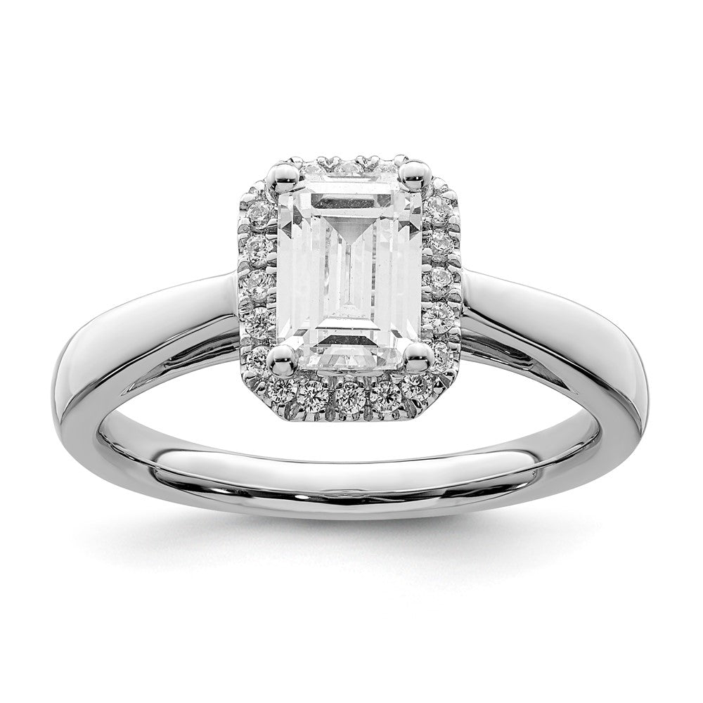 14K WG Certified VS/SI FGH Lab Grown Diamond 1ct Radiant Complete Rg