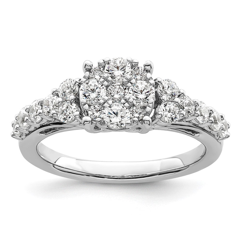 14kw 1ct Lab Grown Diamond VS/SI+ G+ Complete Cluster Eng Ring