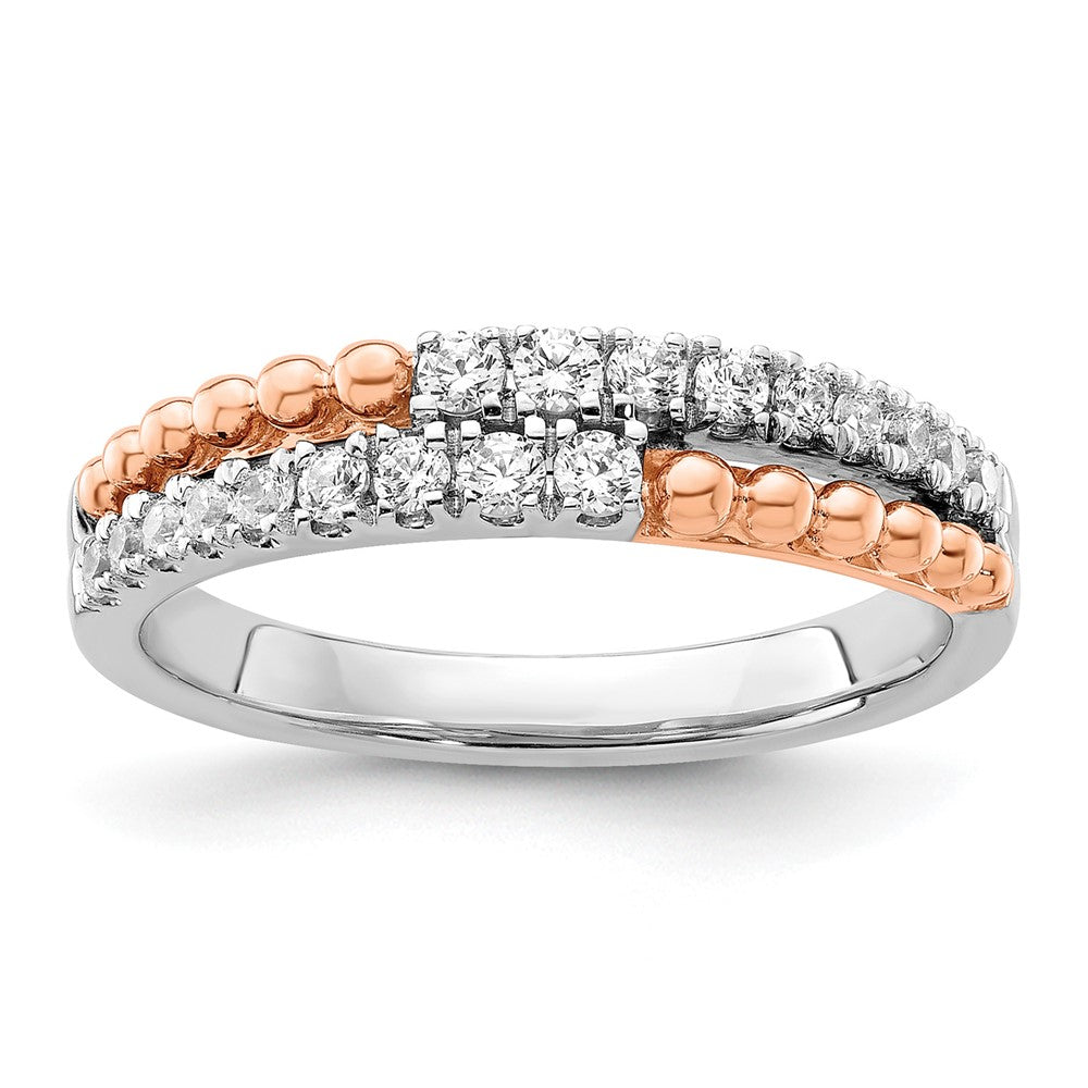 14k Two-tone 1/3 ct Lab Grown Diamond VS/SI+ G+ Complete Band