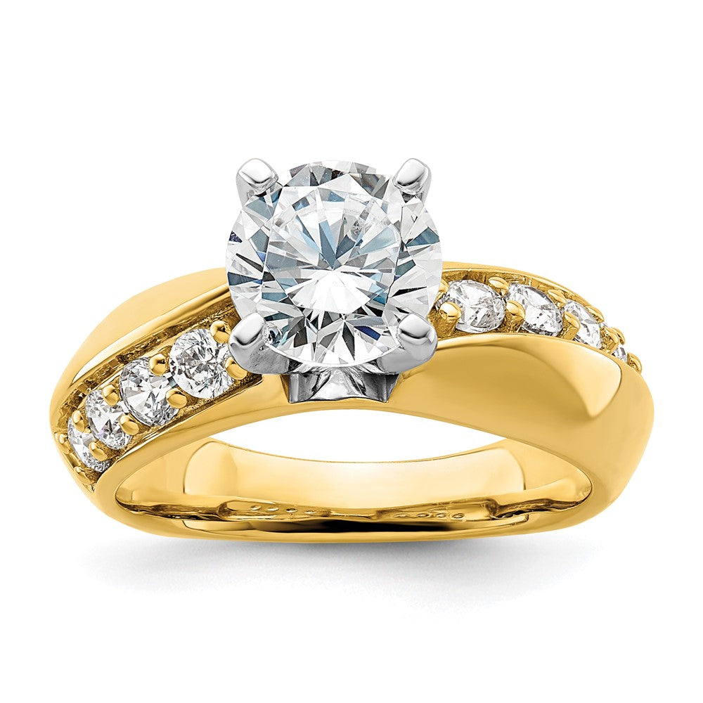 14k 1/2ct Lab Grown Diamond VS/SI+ G+ 1 1/2ct Center Semi Mount Eng Ring