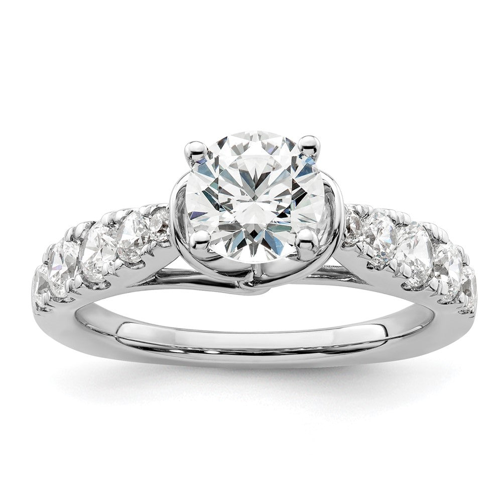 14k White Gold 3/4 ct Lab Grown Diamond VS/SI+ G+ 1 ct Center Semi Eng Ring