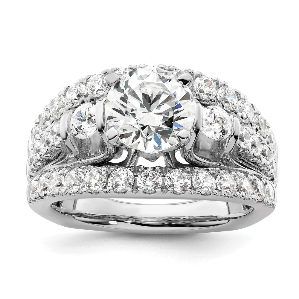 14kw 2 7/8ct Cert Lab Grown Diamond VS/SI+ G+ Round Comp Eng Ring