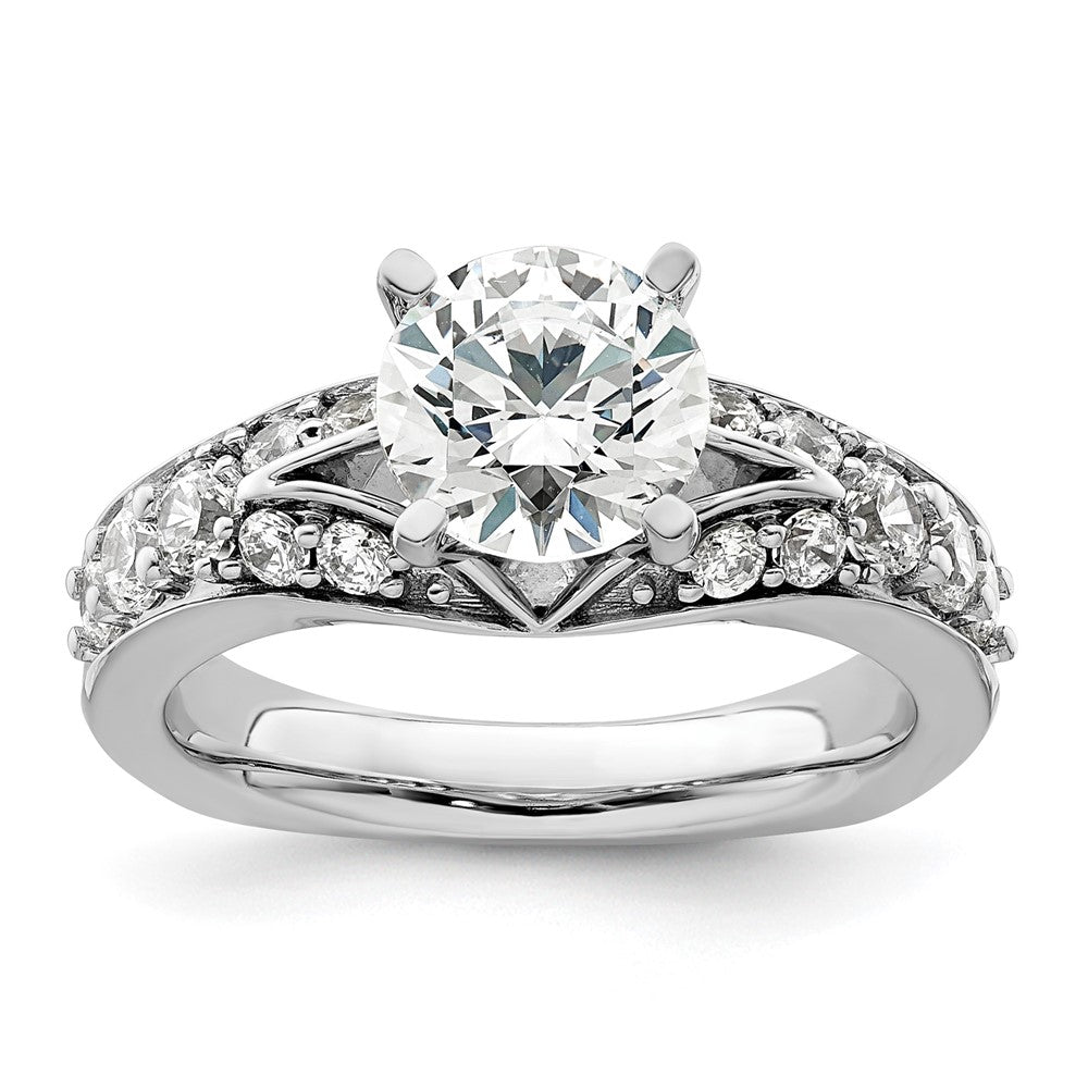 14kw 5/8ct Lab Grown Diamond VS/SI+ G+ 1 1/2ct Center Round Semi Eng Ring