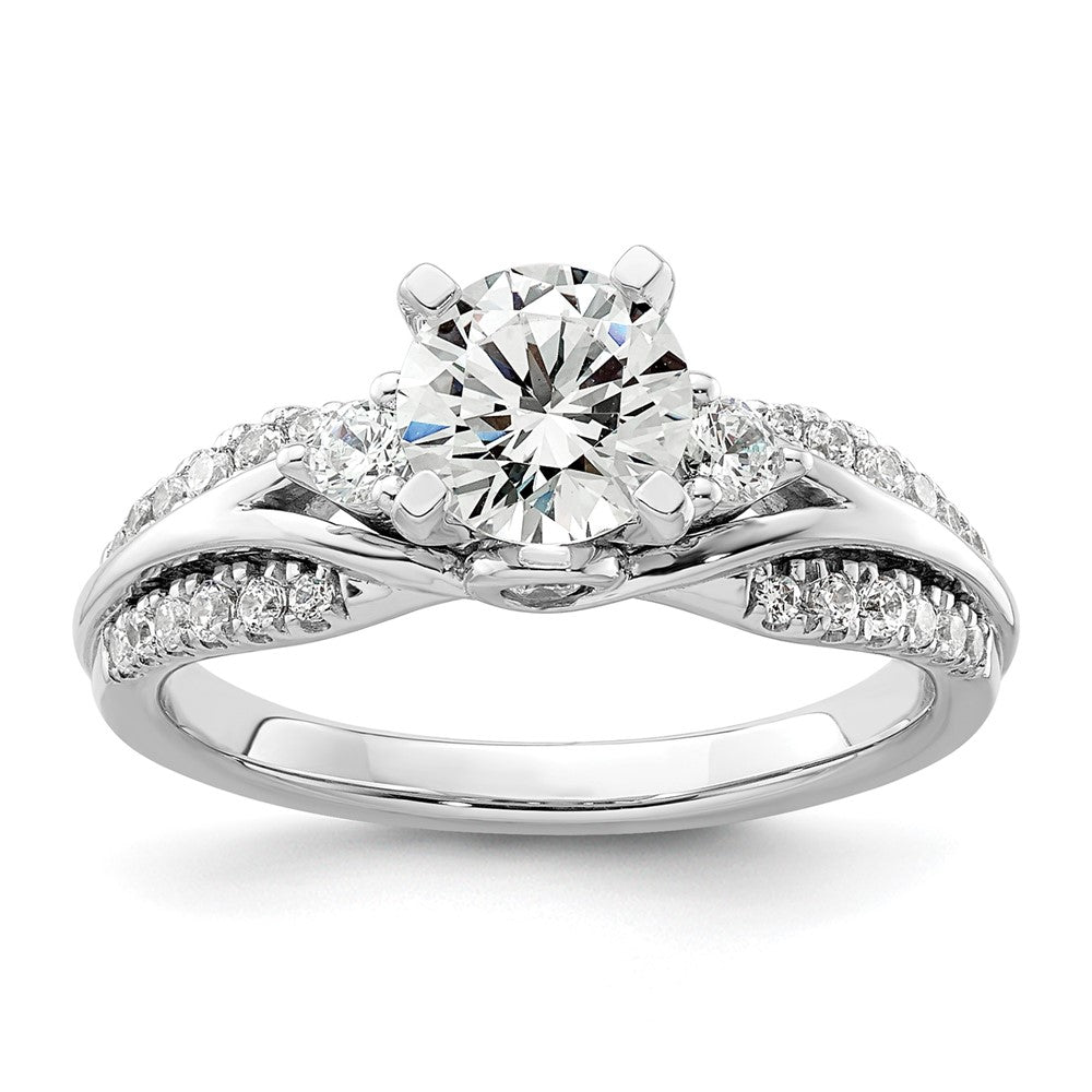 14k White Gold 3/8 ct Lab Grown Diamond VS/SI+ G+ 1 ct Center Semi Eng Ring