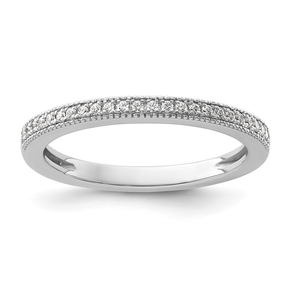 14k White Gold 1/8ct Lab Grown Diamond VS+ F+ Complete Wedding Band