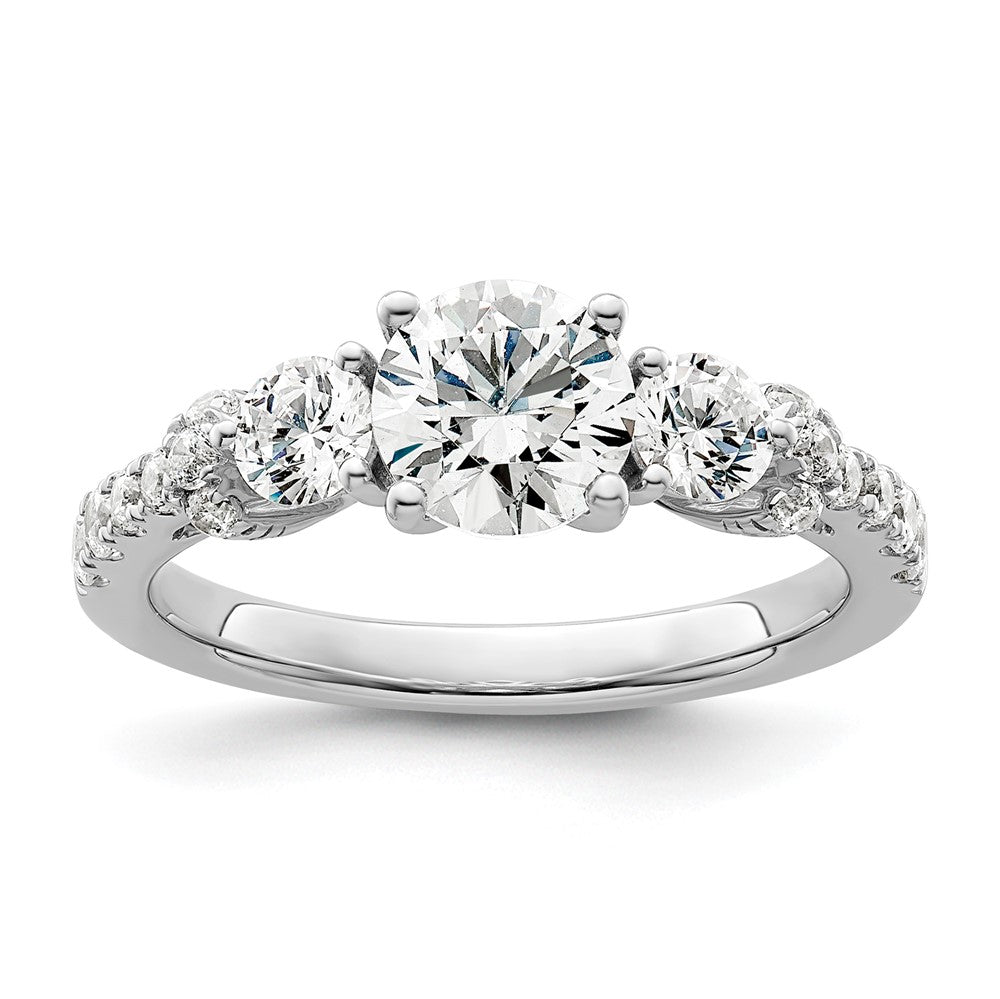 14k White Gold 3/4 ct Lab Grown Dia VS/SI+ G+ 1 ct Center Semi Engmnt Ring