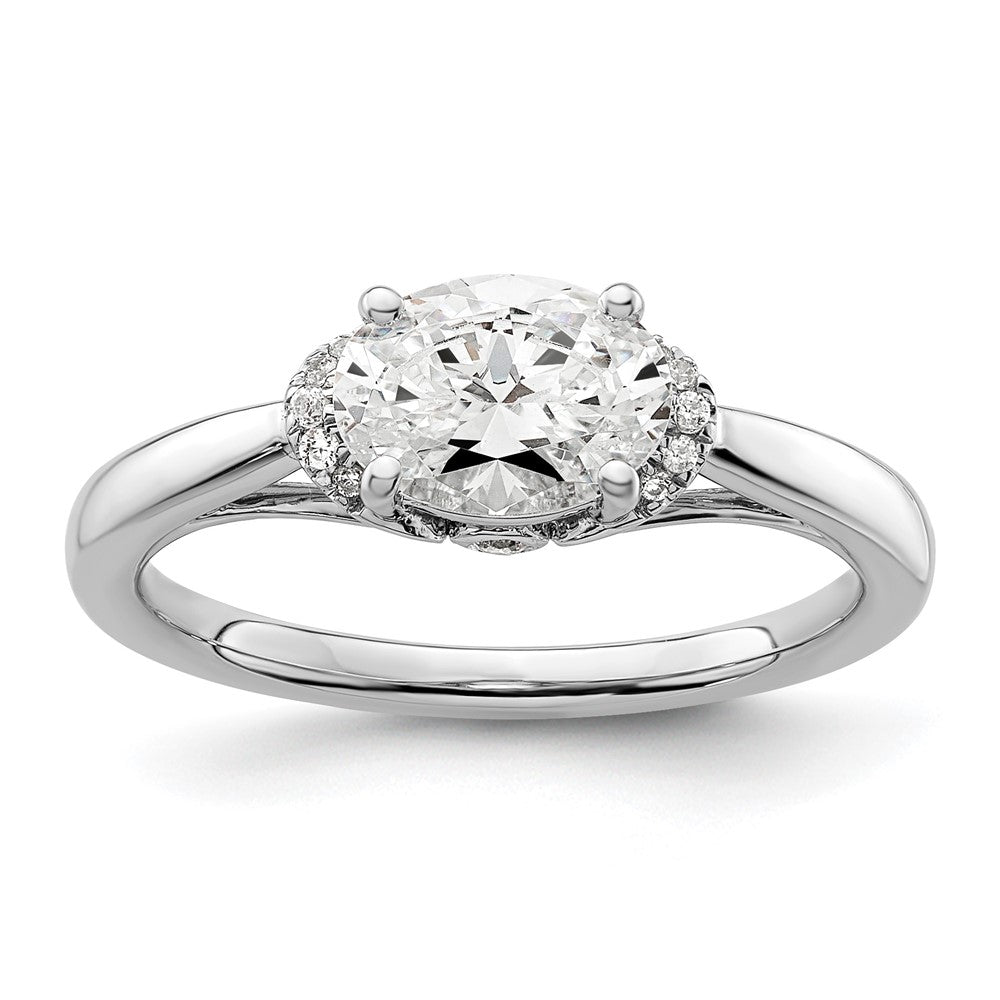 14k White Gold 1/20 ct Lab Grown Dia VS/SI+ G+ 1 ct Center Semi Eng Ring