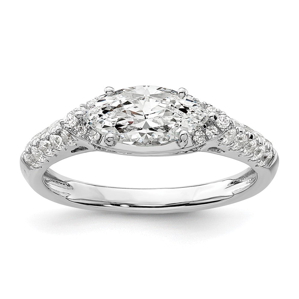 14k White Gold 1/3 ct Lab Grown Diamond VS/SI+ G+ 1 ct Center Semi Eng Ring
