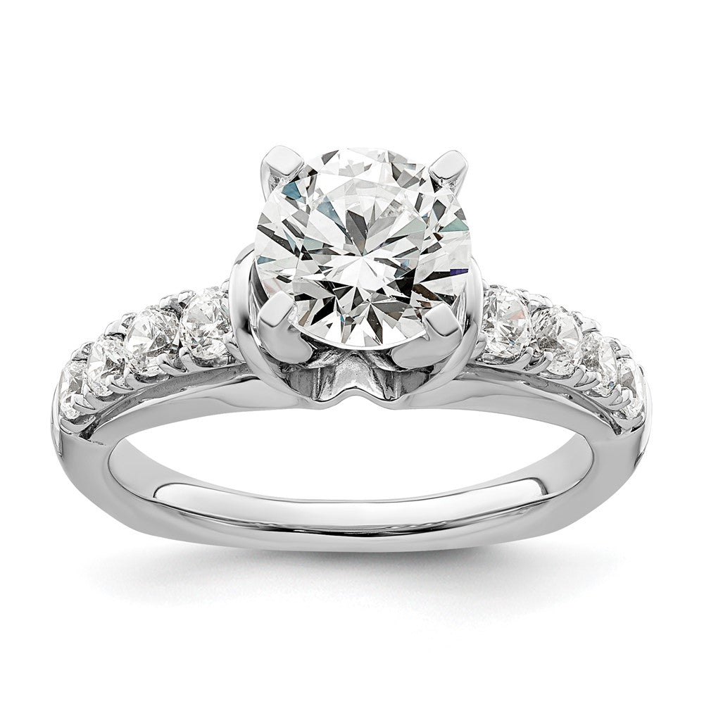 14k White Gold 1/2 ct Lab Grown Dia VS/SI+ G+ 1 1/2 ct Center Semi Eng Ring