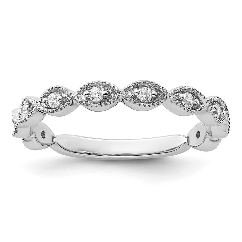 14k White Gold 1/6 ct Lab Grown Diamond VS/SI+ G+ Comp Wedding Band