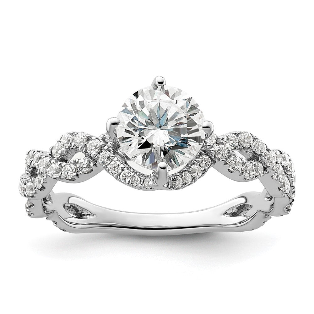 14k White Gold 1/2 ct Lab Grown Dia VS/SI+ G+ 1 ct Center Semi Eng Ring
