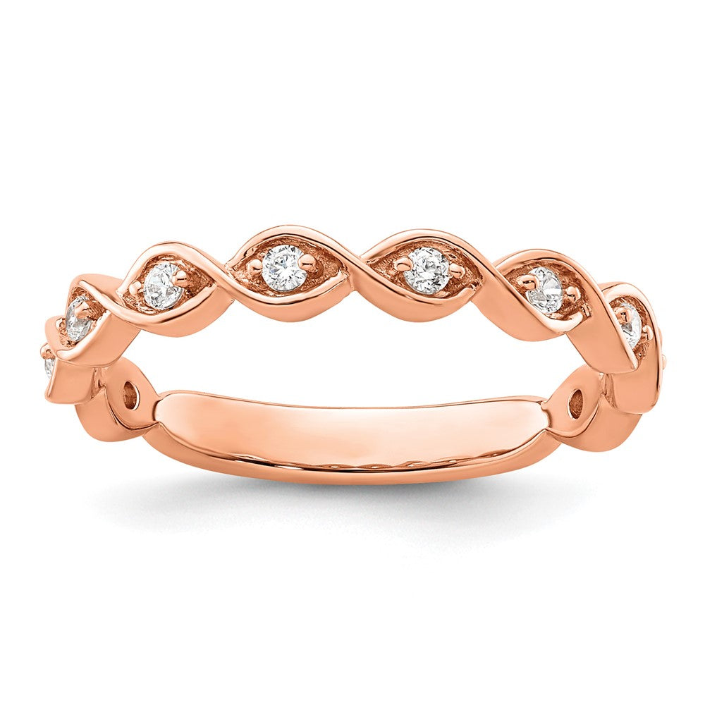 14k Rose Gold 1/5 ct Lab Grown Diamond VS/SI+ G+ Complete Wedding Band