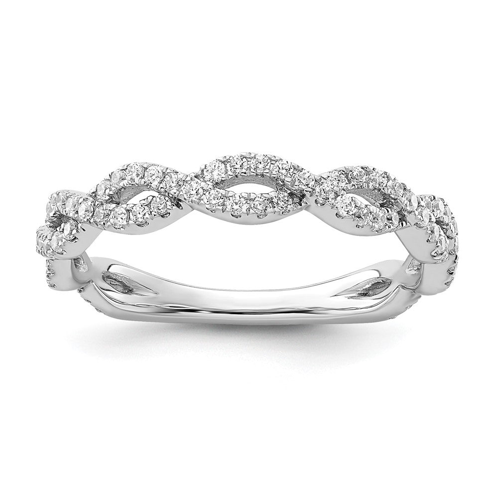 14k White Gold 3/8 ct Lab Grown Diamond VS/SI+ G+ Complete Wedding Band