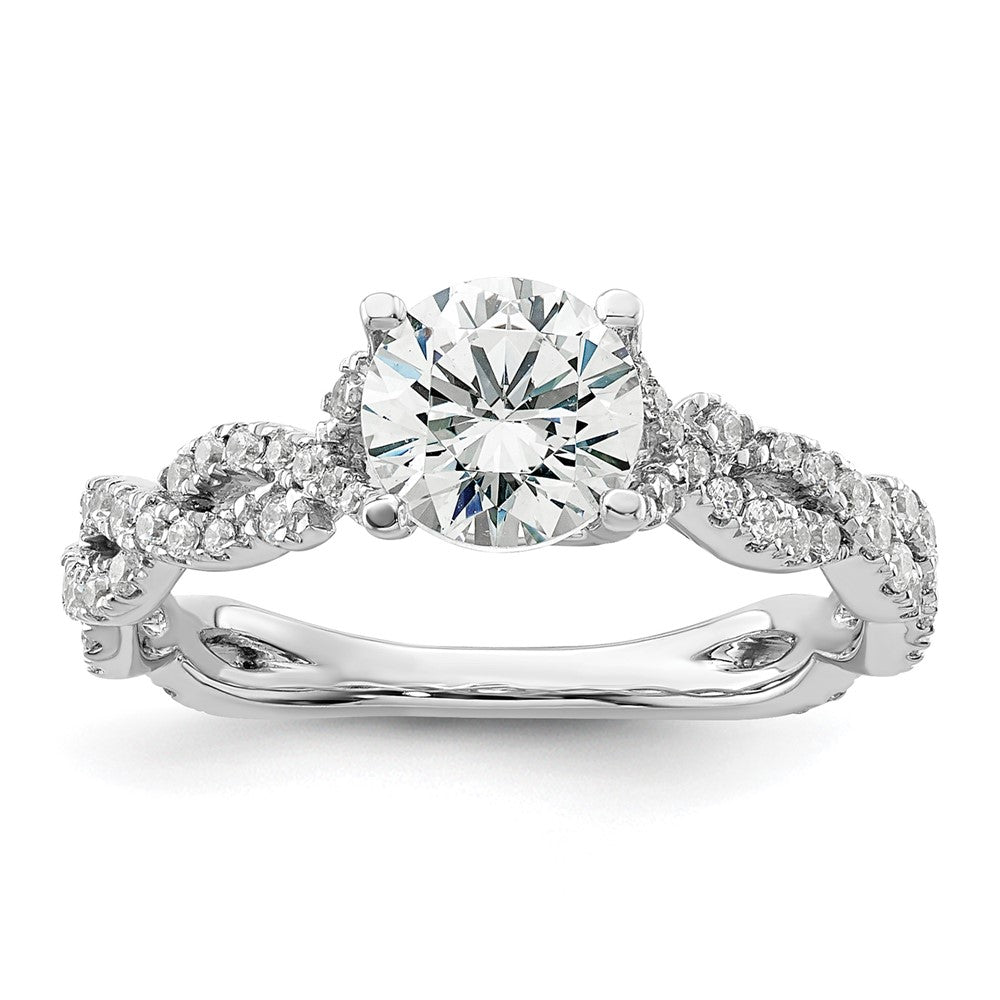 14k White Gold 3/8 ct Lab Grown Diamond VS/SI+ G+ 1 ct Center Semi Eng Ring