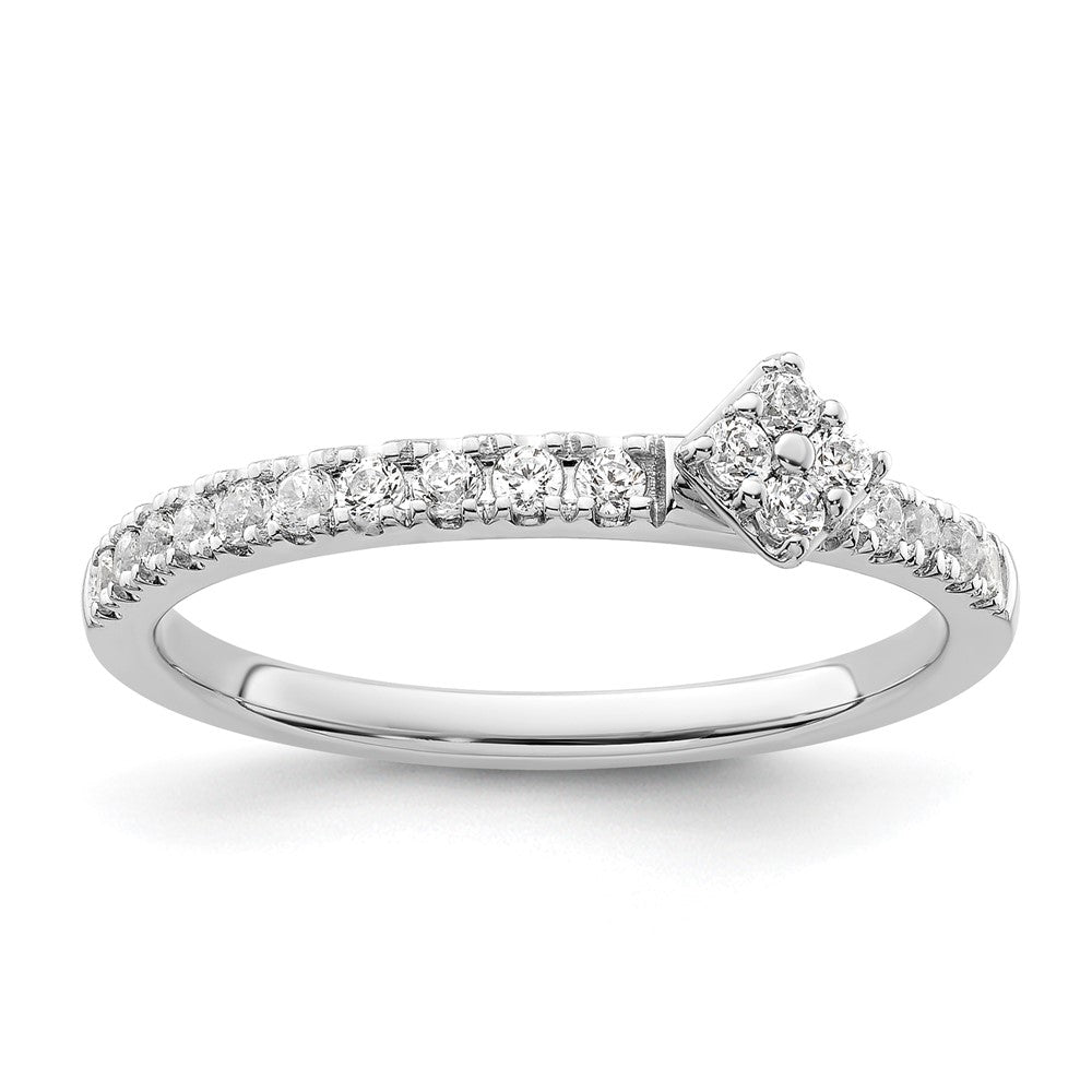 14k White Gold 1/4 ct Lab Grown Diamond VS/SI+ G+ Complete Promise Band