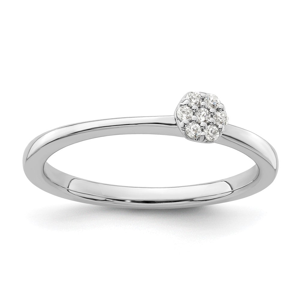 14k White Gold 1/15 ct Lab Grown Diamond VS/SI+ G+ Complete Promise Band