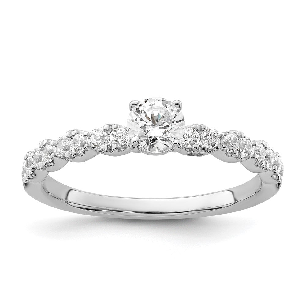 14k White Gold 5/8 ct Lab Grown Dia VS/SI+ G+ Comp Petite Engagement Ring