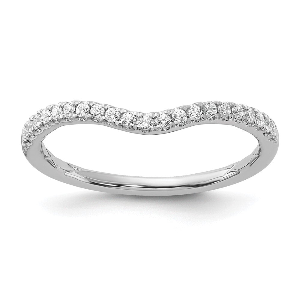 14k White Gold 1/6ct Lab Grown Dia VS+ F+ Comp Contoured Wedding Band
