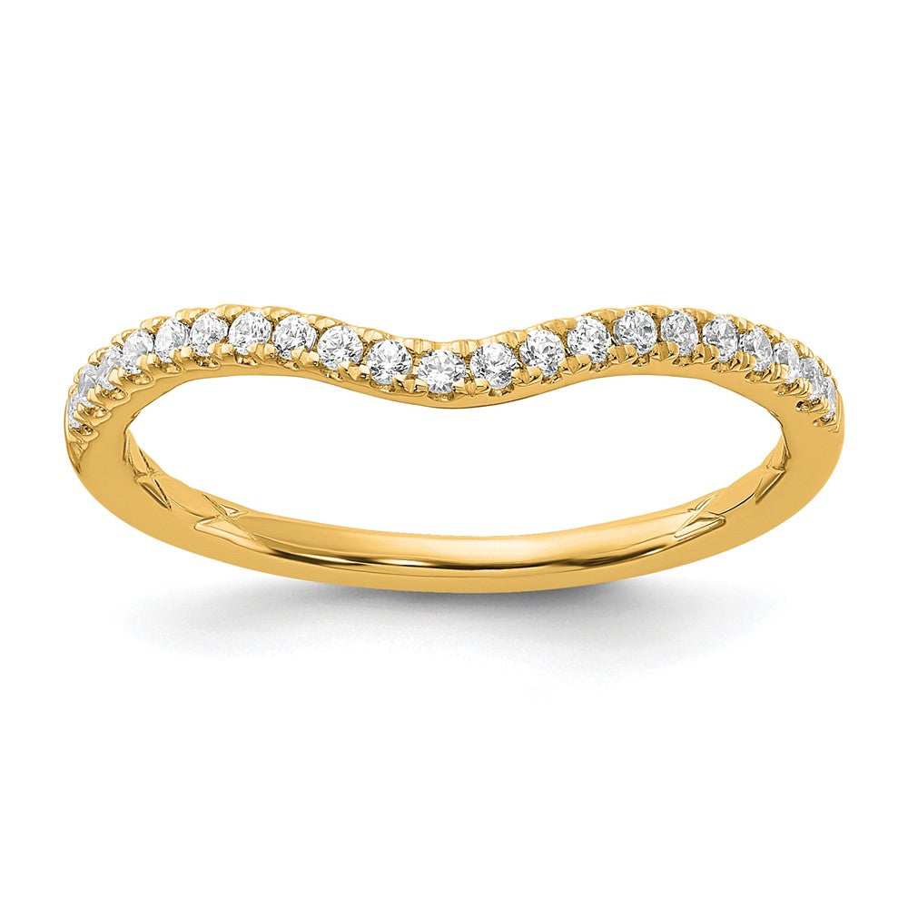 14k 1/6ct Lab Grown Diamond VS+ F+ Comp Contoured Wedding Band
