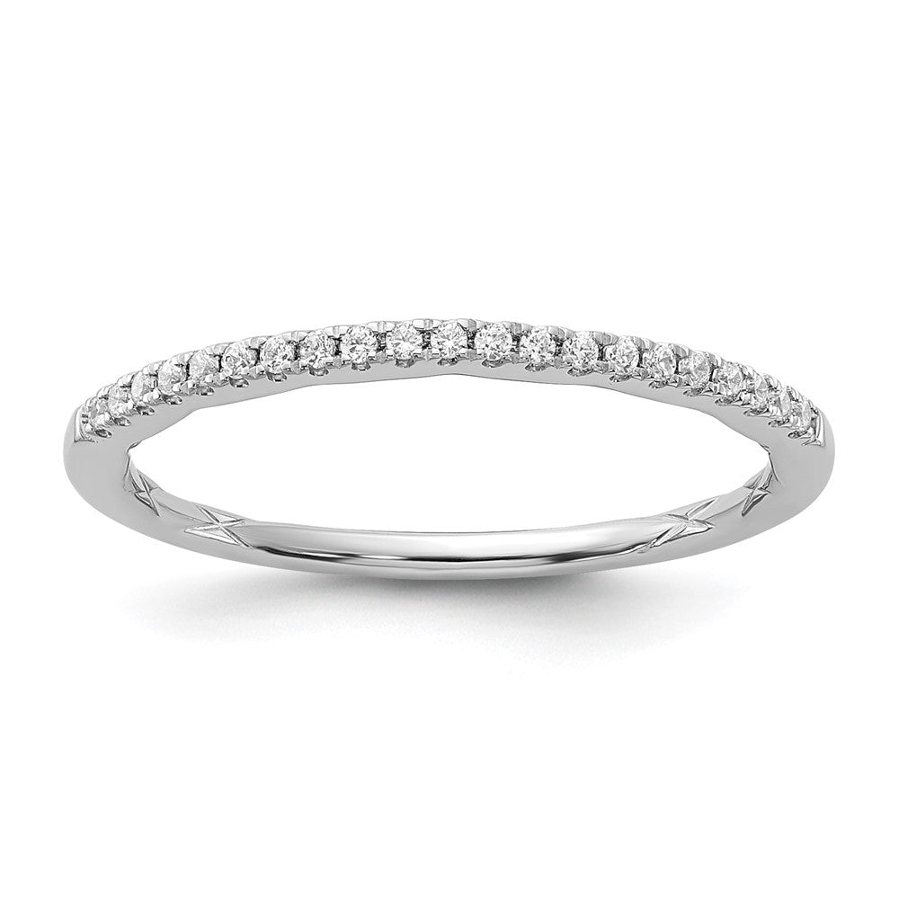 14k White Gold 1/10ct Lab Grown Diamond VS+ F+ Comp Wedding Band