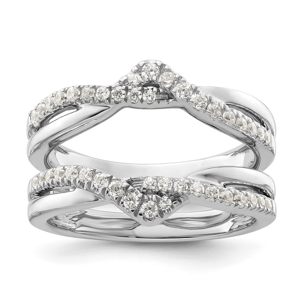 14k White Gold 3/8 ct Lab Grown Diamond VS/SI+ G+ Complete Ring Guard