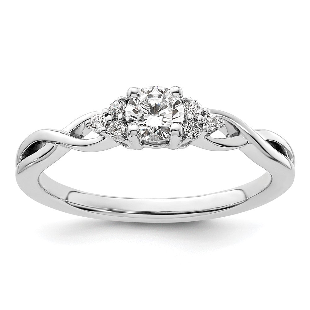 10kw 1/3ct Lab Grown Diamond VS/SI+ G+ Round Comp Halo Eng Ring