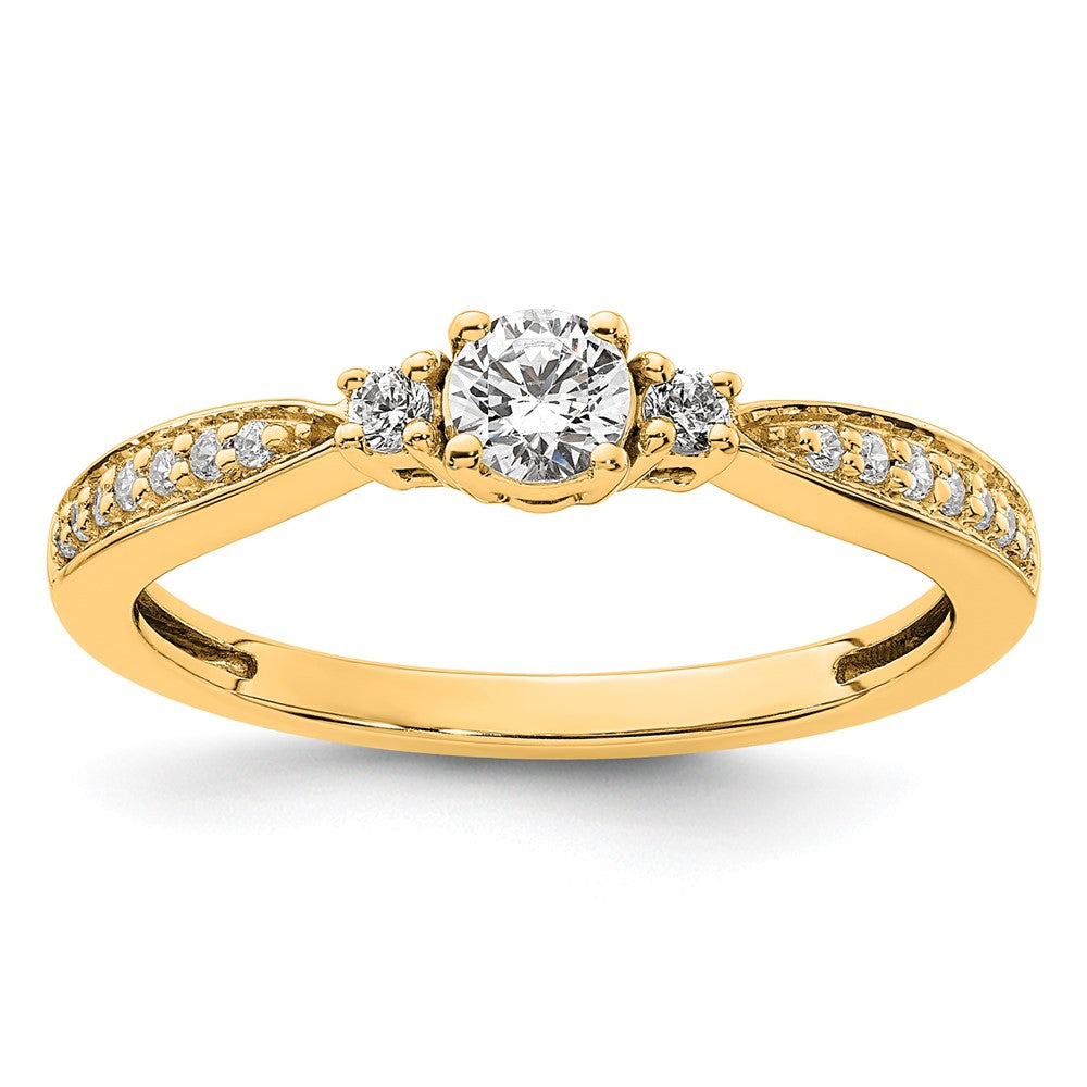 10k 1/3ct Lab Grown Diamond VS/SI+ G+ Comp Petite Eng Ring