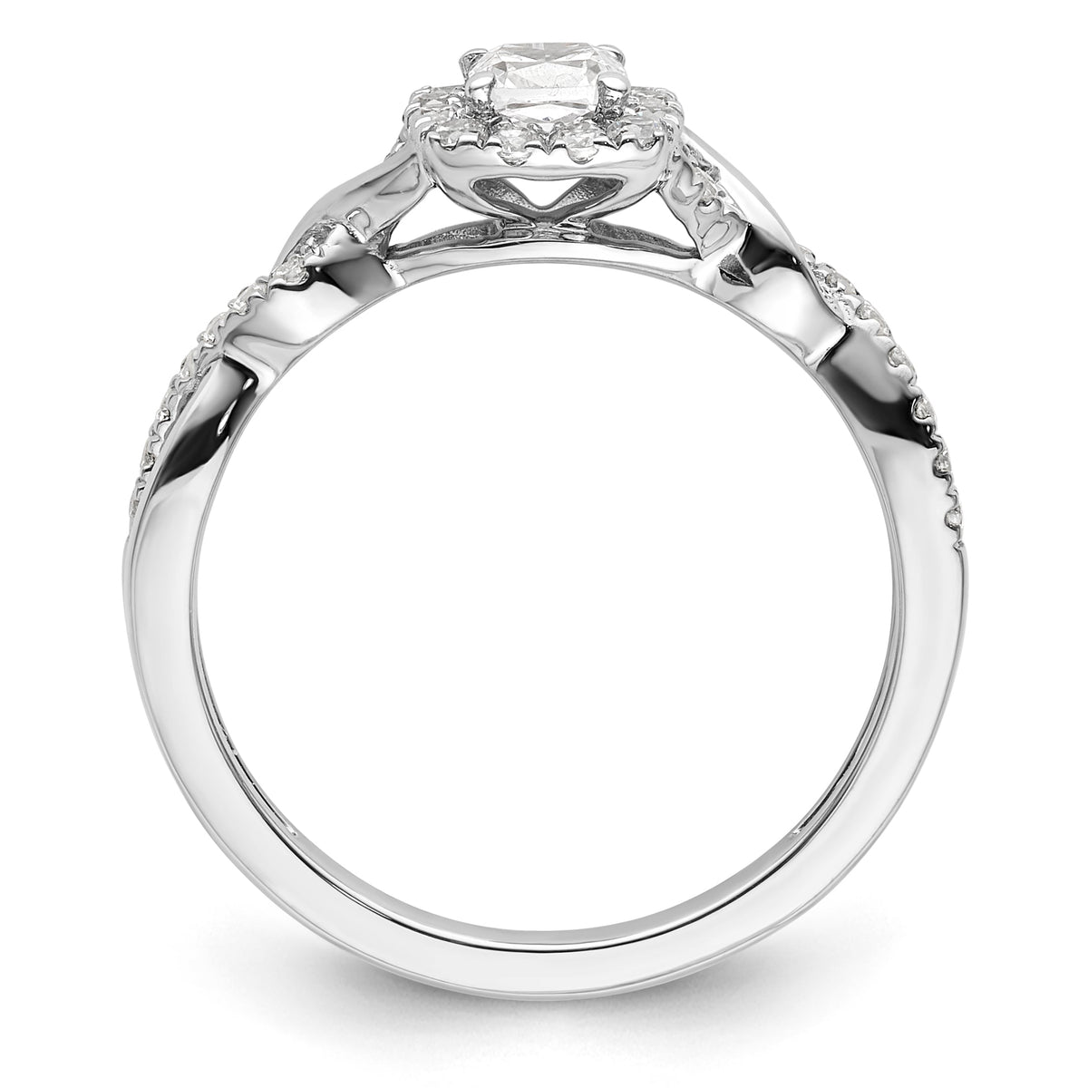 10k White Gold Lab Grown VS/SI FGH Dia Complete Promise Ring