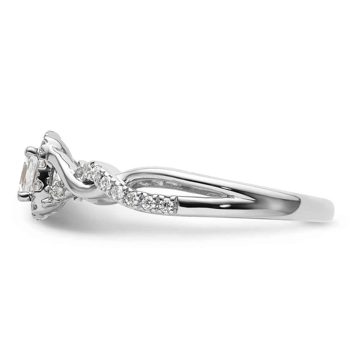 10k White Gold Lab Grown VS/SI FGH Dia Complete Promise Ring