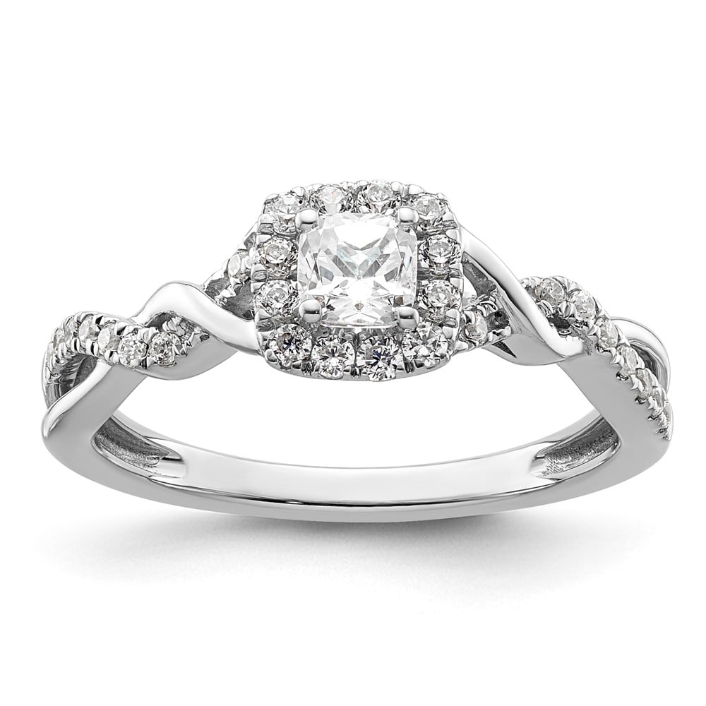 10k White Gold Lab Grown VS/SI FGH Dia Complete Promise Ring