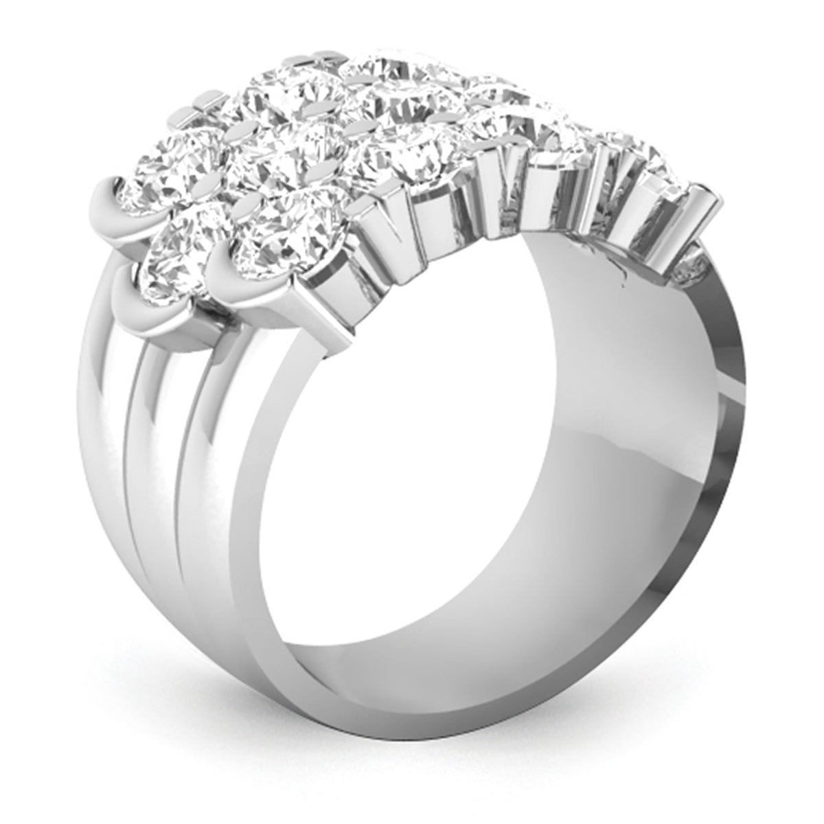14K White Gold 13 Round 1/3ct Lab Grown VS/SI FGH Dia Ring