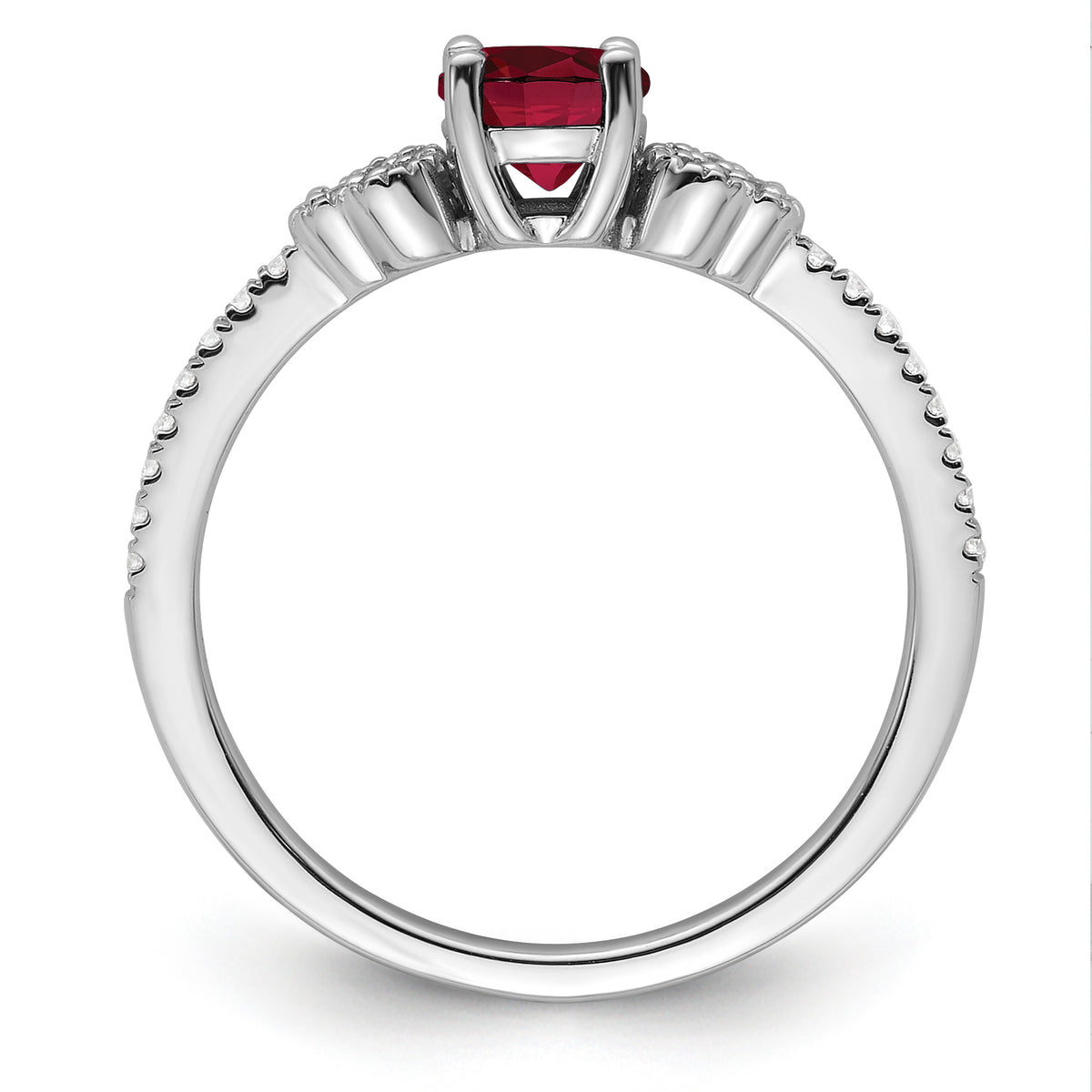 10kw Created Ruby & Lab Grown VS/SI FGH Dia Promise Ring