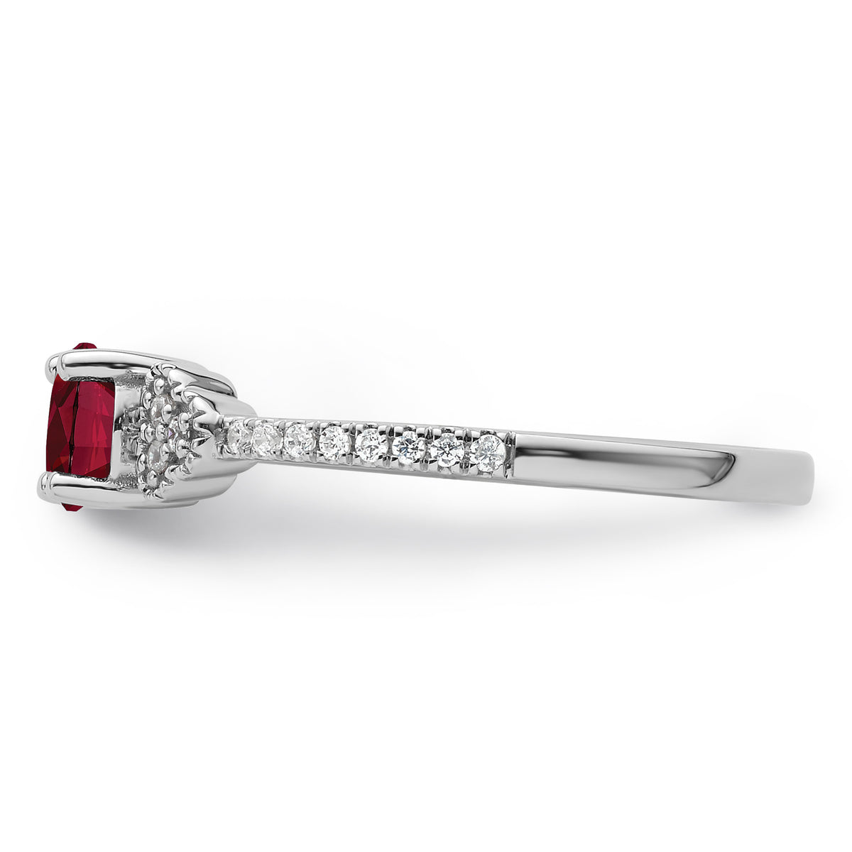 10kw Created Ruby & Lab Grown VS/SI FGH Dia Promise Ring