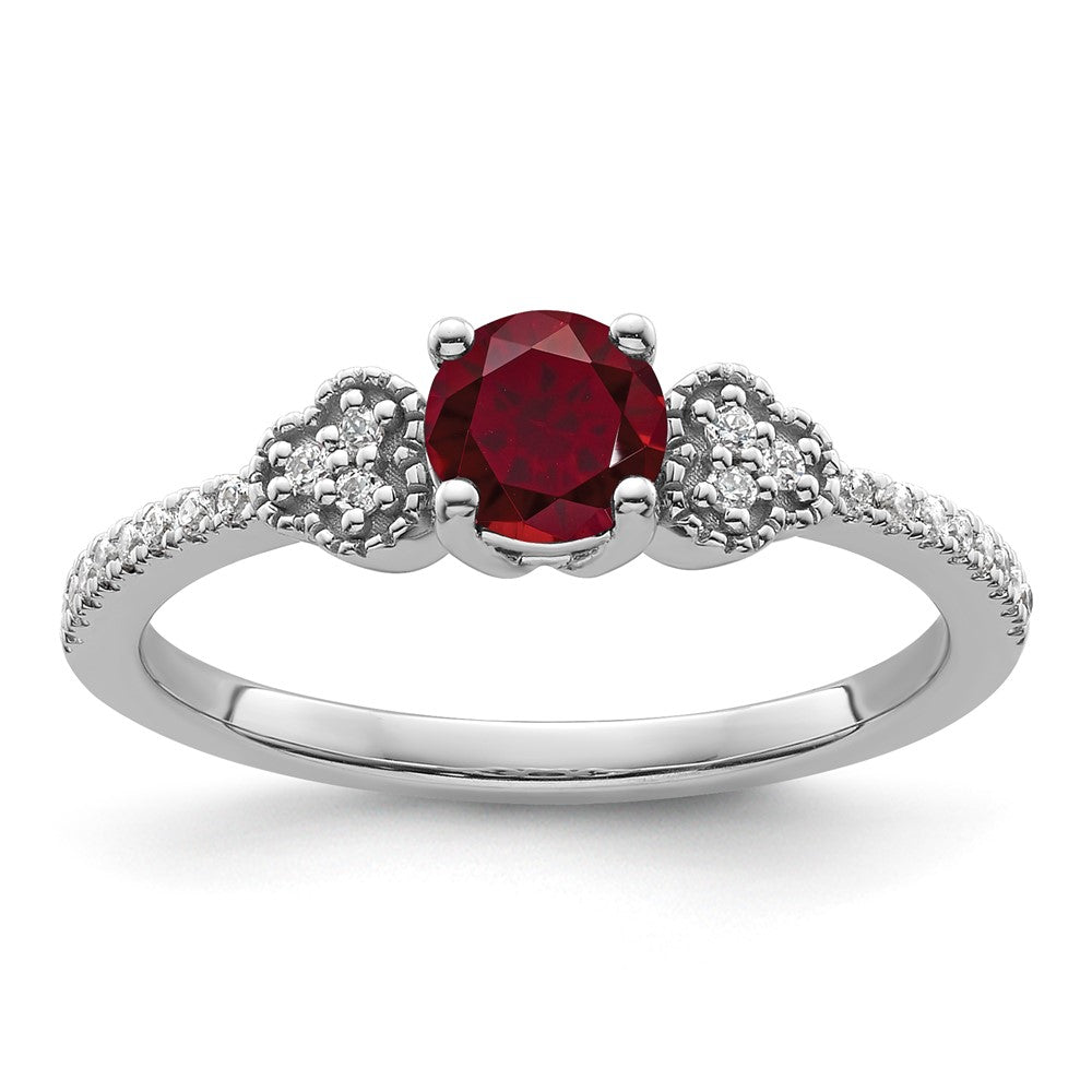 10kw Created Ruby & Lab Grown VS/SI FGH Dia Promise Ring