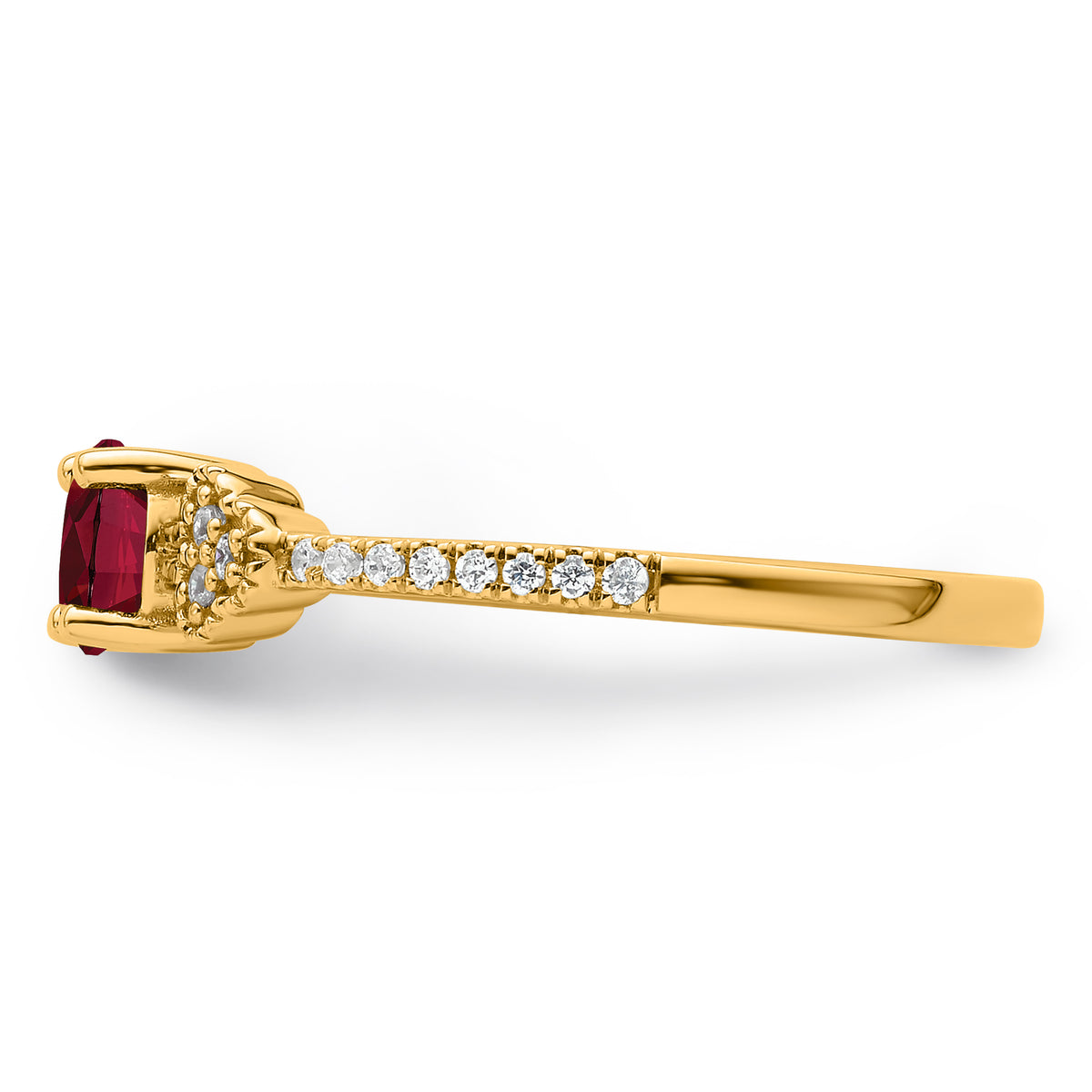10ky Created Ruby & Lab Grown VS/SI FGH Dia Promise Ring