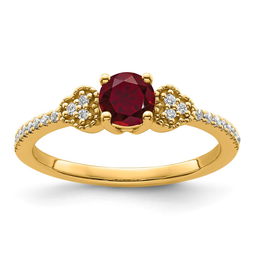 10ky Created Ruby & Lab Grown VS/SI FGH Dia Promise Ring