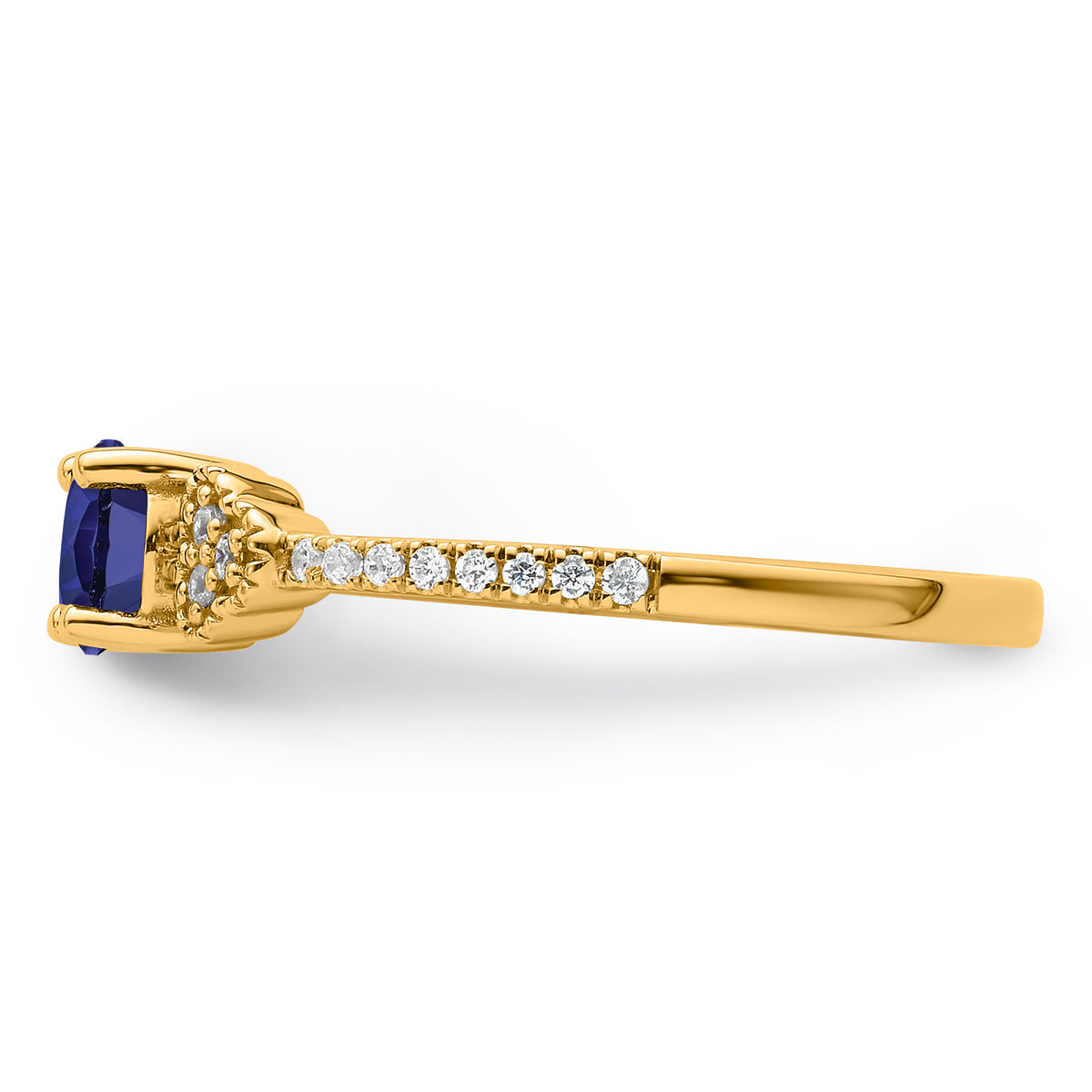 10ky Created Sapphire & Lab Grown VS/SI FGH Dia Promise Ring