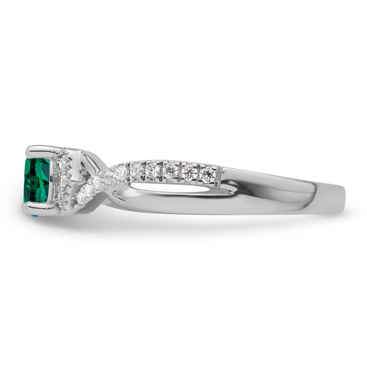 10kw Created Emerald & Lab Grown VS/SI FGH Dia Promise Ring