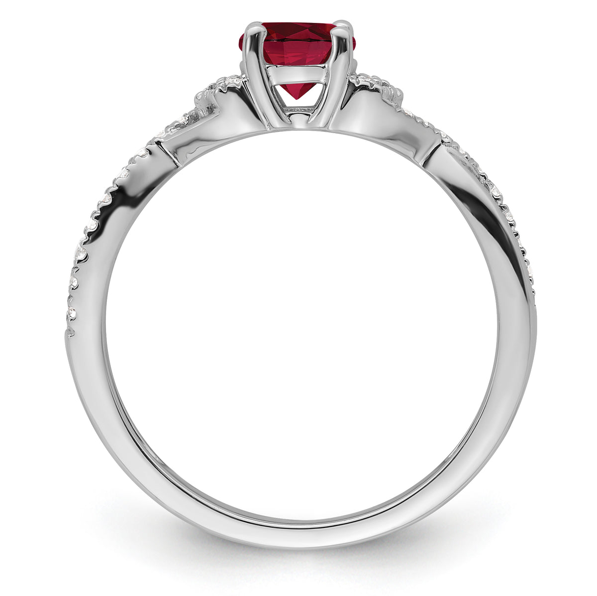 10kw Created Ruby & Lab Grown VS/SI FGH Dia Promise Ring