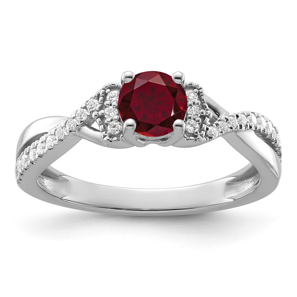 10kw Created Ruby & Lab Grown VS/SI FGH Dia Promise Ring