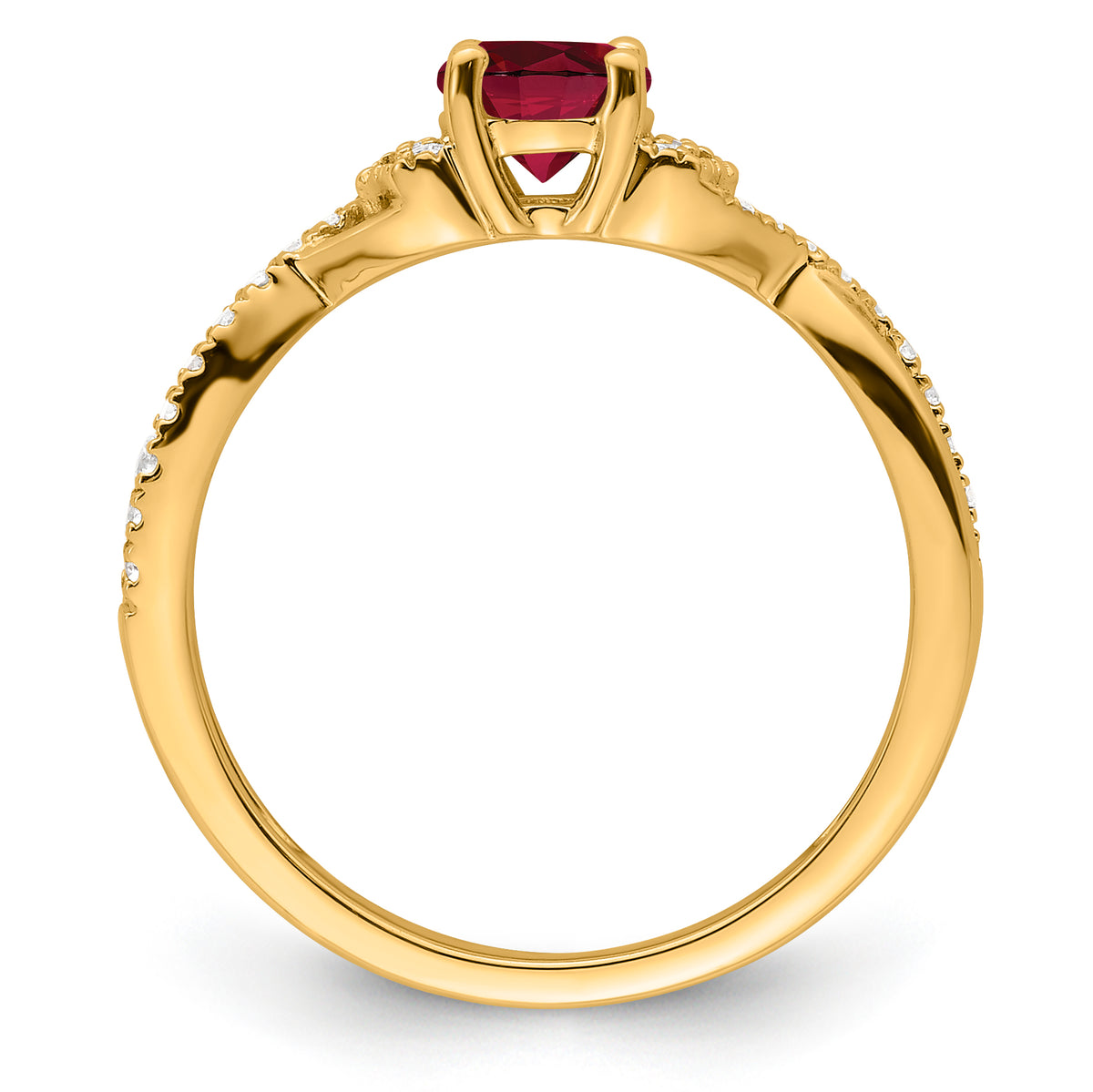 10ky Created Ruby & Lab Grown VS/SI FGH Dia Promise Ring